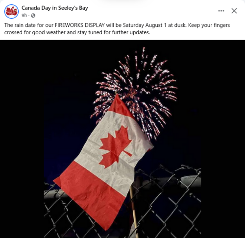 Fireworks August 1 2026